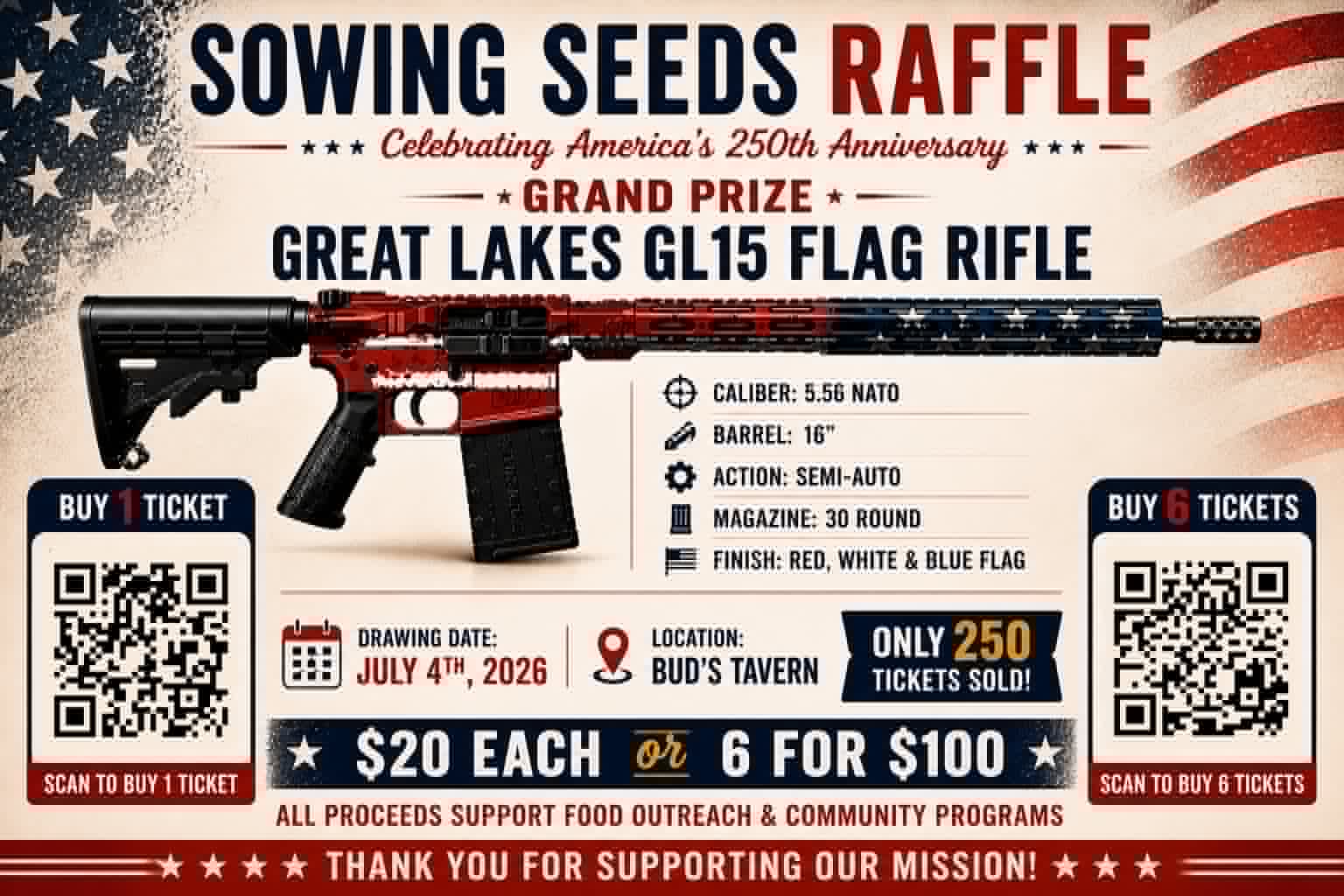Riffle Ruffle Fundraiser Raffle 2026 – Sowing Seeds NC
